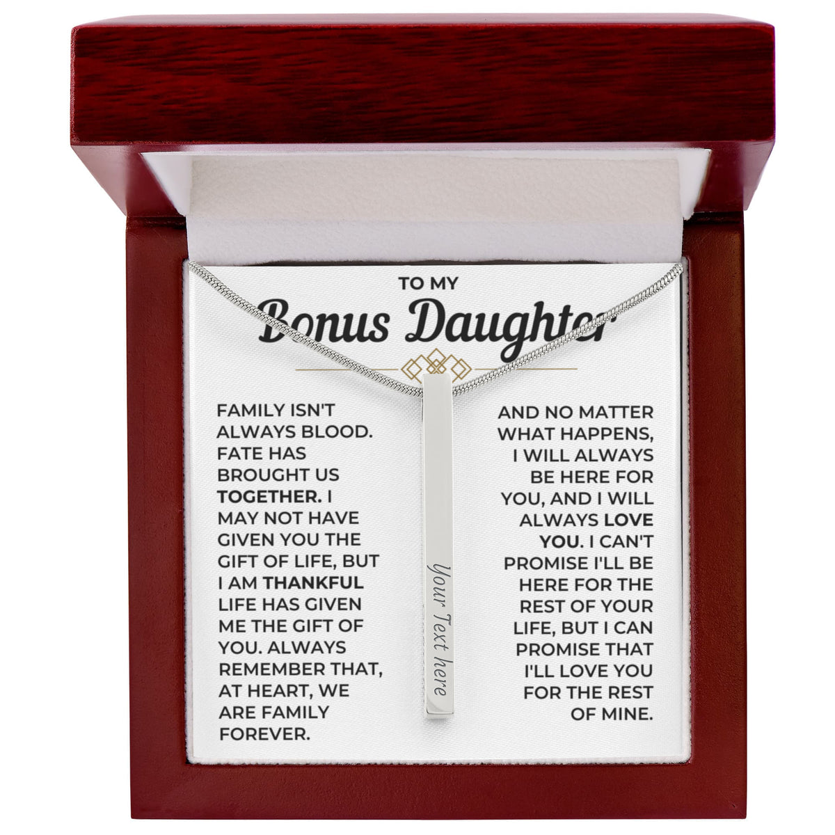 To My Daughter - Custom Horizontal Bar Necklace