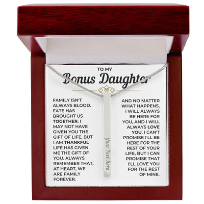 To My Daughter - Custom Horizontal Bar Necklace