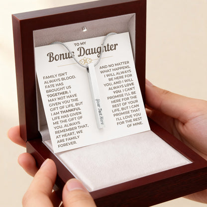 To My Daughter - Custom Horizontal Bar Necklace