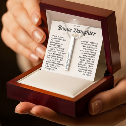 To My Daughter - Custom Horizontal Bar Necklace