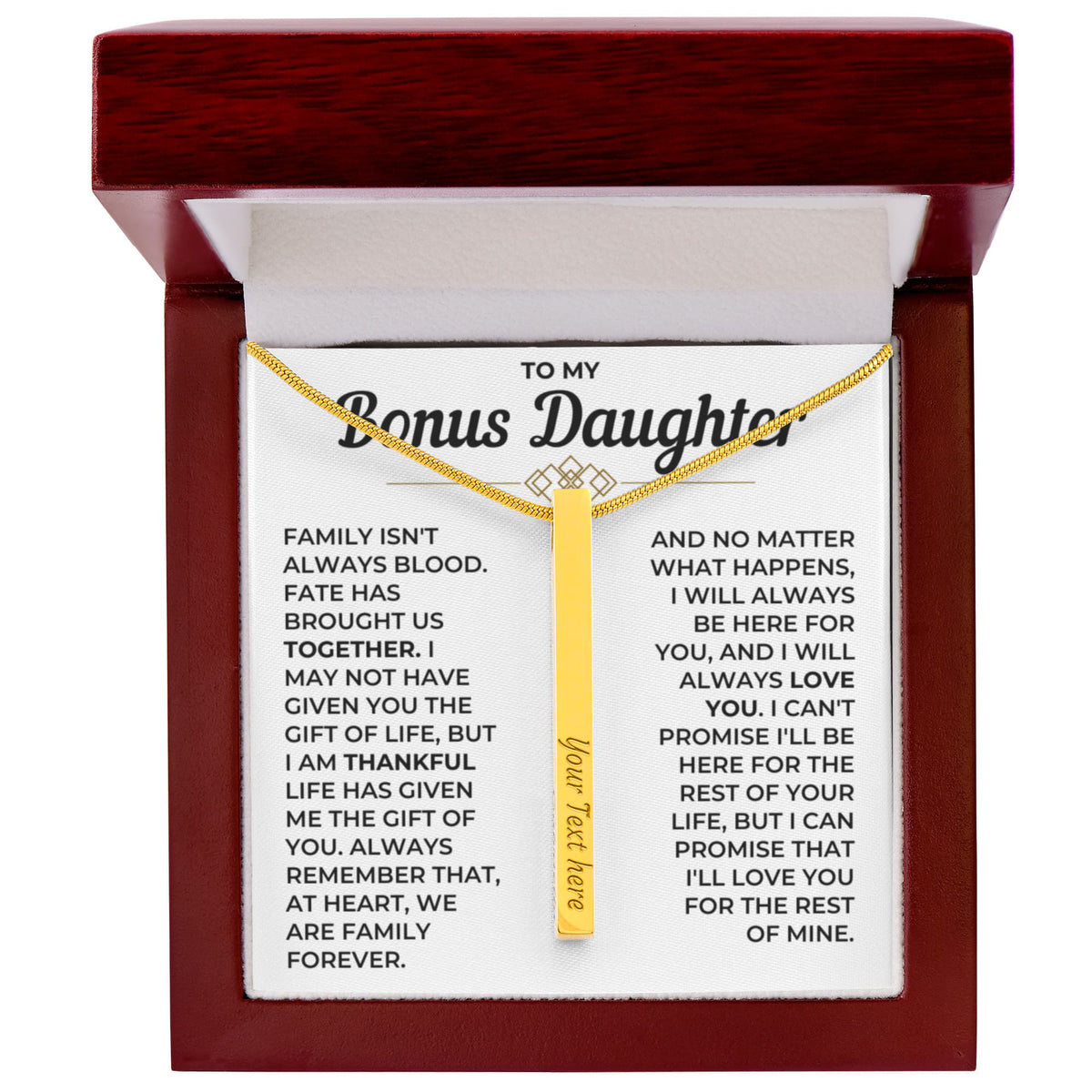 To My Daughter - Custom Horizontal Bar Necklace