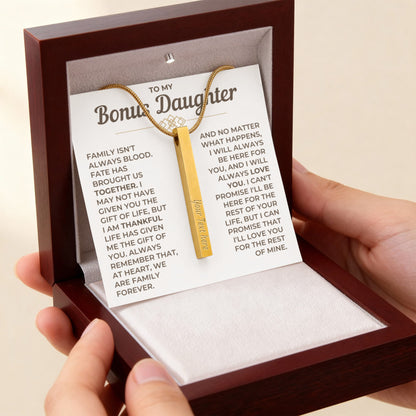 To My Daughter - Custom Horizontal Bar Necklace