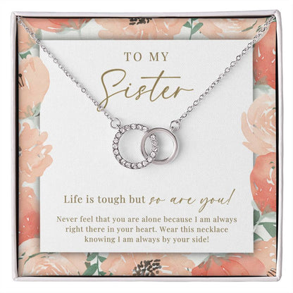 To My Sister Perfect Pair Necklace | Peachy Floral