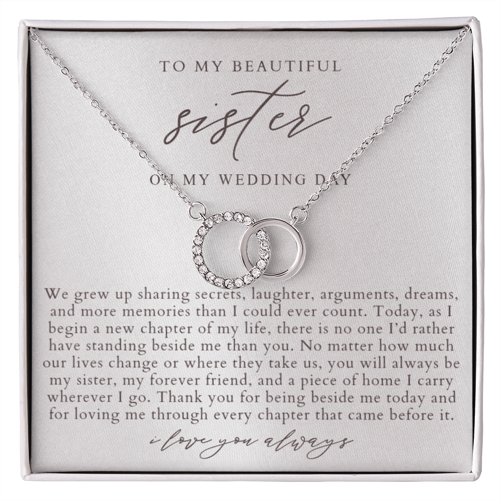 Sister Wedding Day Interlocking Circles Necklace | Elegant Pearlescence