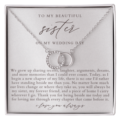 Sister Wedding Day Interlocking Circles Necklace | Elegant Pearlescence