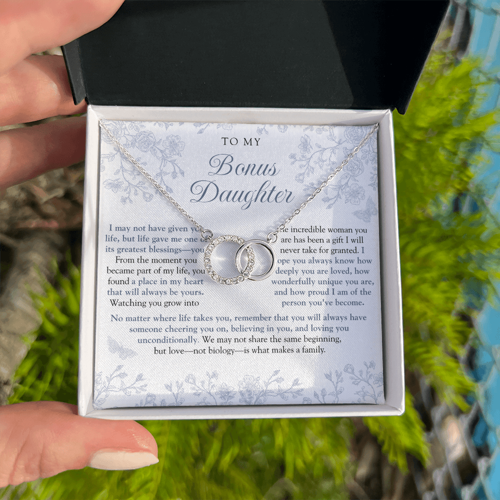 To My Bonus Daughter (A Place In My Heart) Dusty Blue Chinoiserie