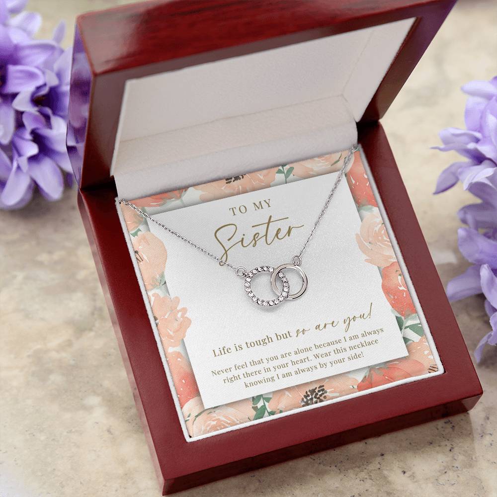 To My Sister Perfect Pair Necklace | Peachy Floral