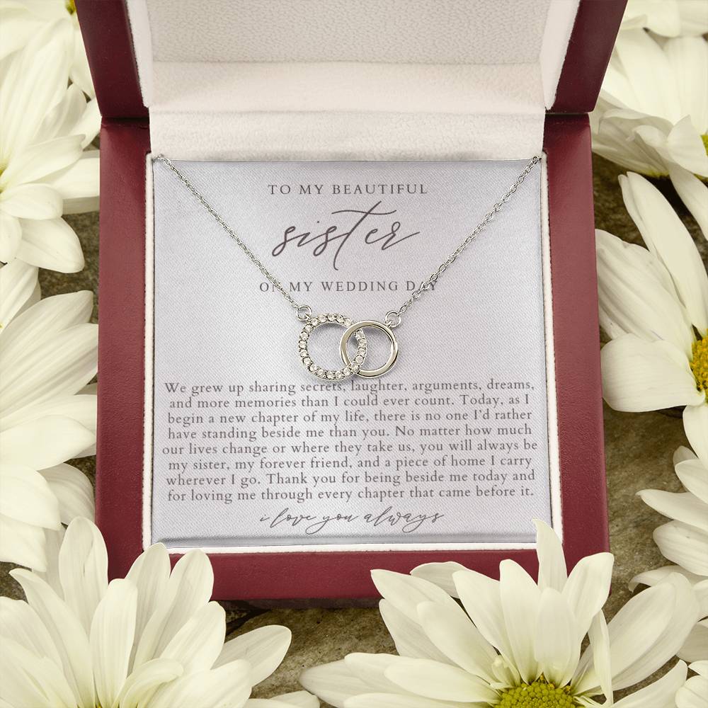 Sister Wedding Day Interlocking Circles Necklace | Elegant Pearlescence