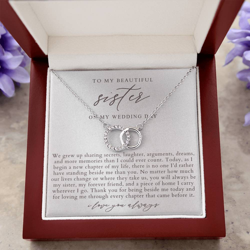 Sister Wedding Day Interlocking Circles Necklace | Elegant Pearlescence