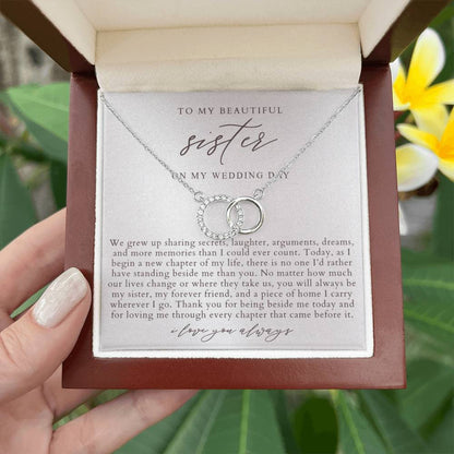 Sister Wedding Day Interlocking Circles Necklace | Elegant Pearlescence