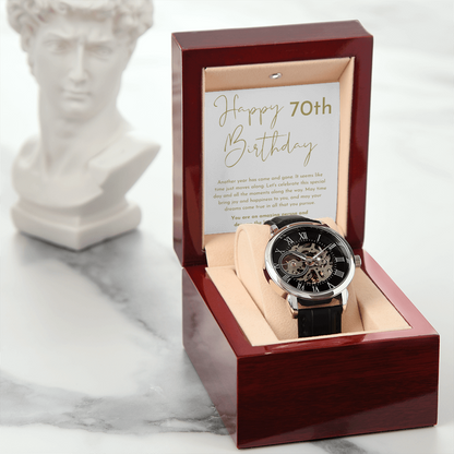 Happy 70th Birthday Gift Skeleton Watch