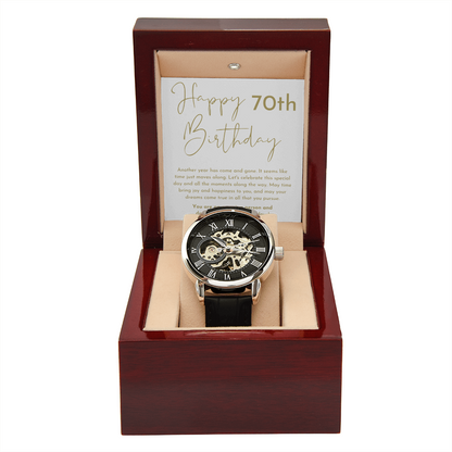 Happy 70th Birthday Gift Skeleton Watch