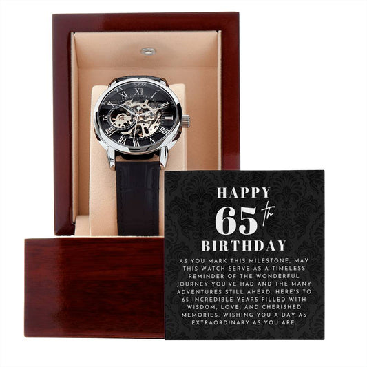 Happy 65th Birthday Gift Skeleton Watch