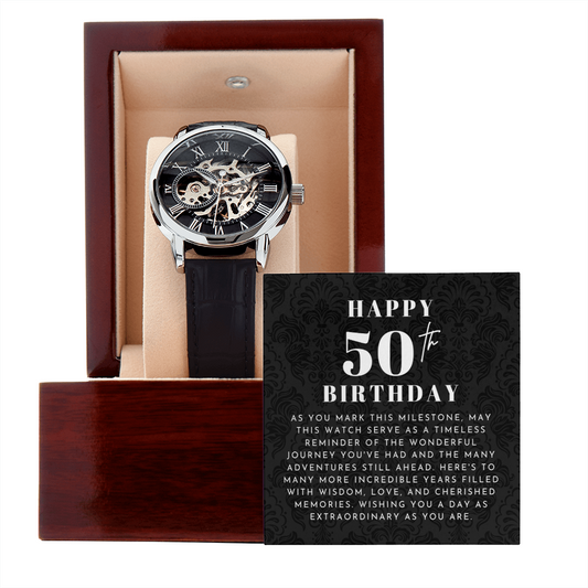 Happy 50th Birthday Skeleton Watch