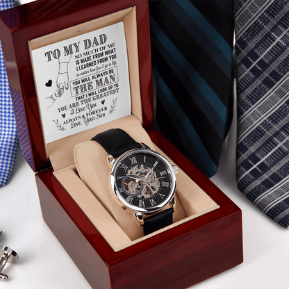 To My Dad From Son Skeleton Watch