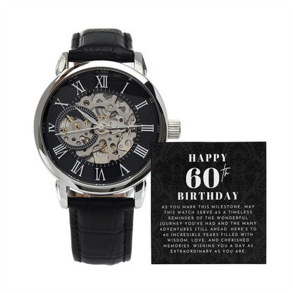 Happy 60th Birthday Skeleton Watch
