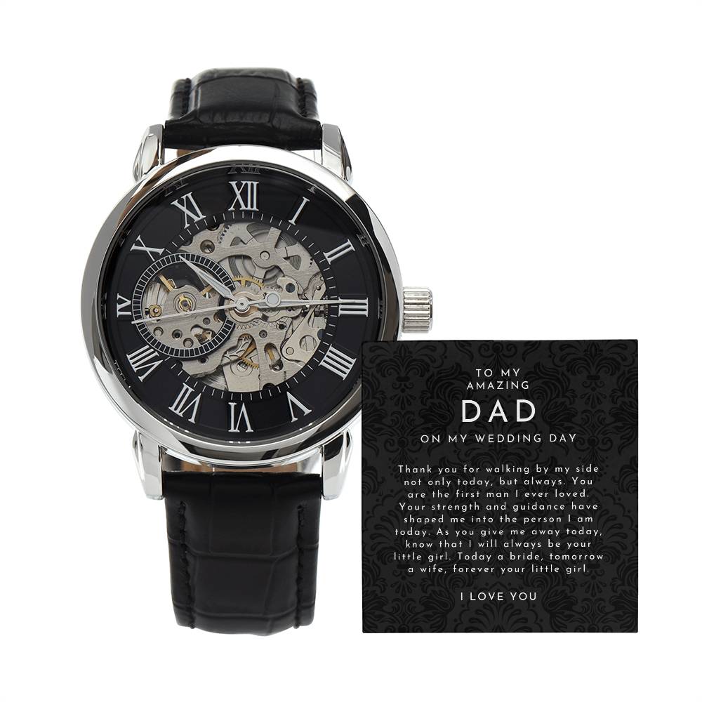 To My Amazing Dad On My Wedding Day Skeleton Watch