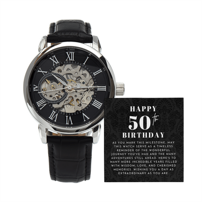 Happy 50th Birthday Skeleton Watch
