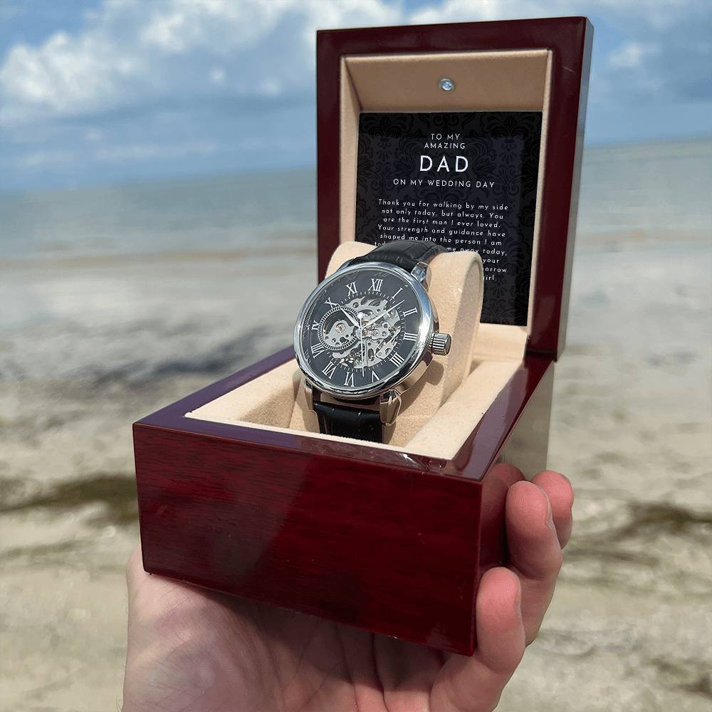 To My Amazing Dad On My Wedding Day Skeleton Watch