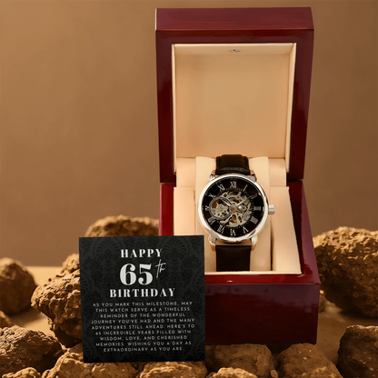Happy 65th Birthday Gift Skeleton Watch