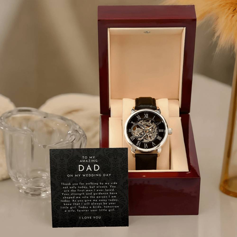 To My Amazing Dad On My Wedding Day Skeleton Watch