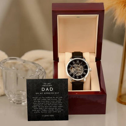 To My Amazing Dad On My Wedding Day Skeleton Watch