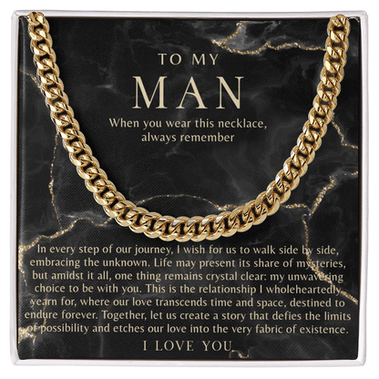 Black Marble To My Man Necklace