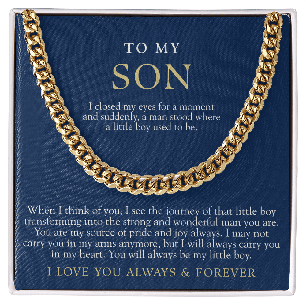 To My Son | Always My Little Boy Navy & Gold