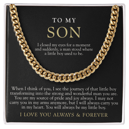 To My Son | I Closed My Eyes Black & Gold