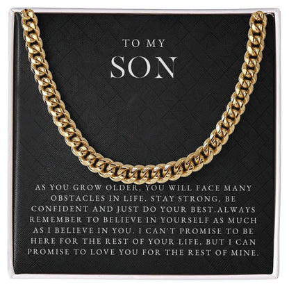 Son Cuban Chain Necklace | Luxe Black