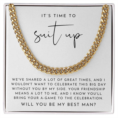 Suit Up Best Man Proposal Necklace | Heartfelt