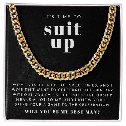 Suit Up Best Man Proposal Necklace | Bold