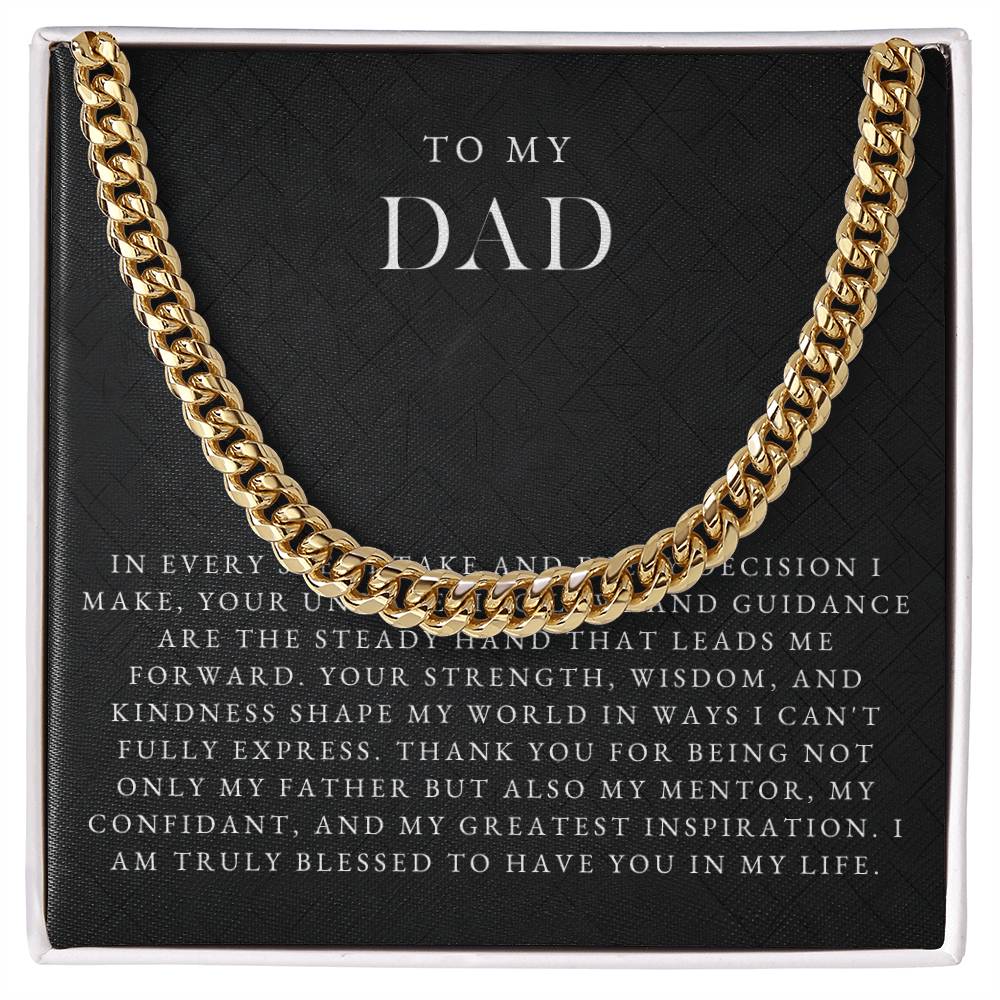 Dad Cuban Chain Necklace | Luxe Black