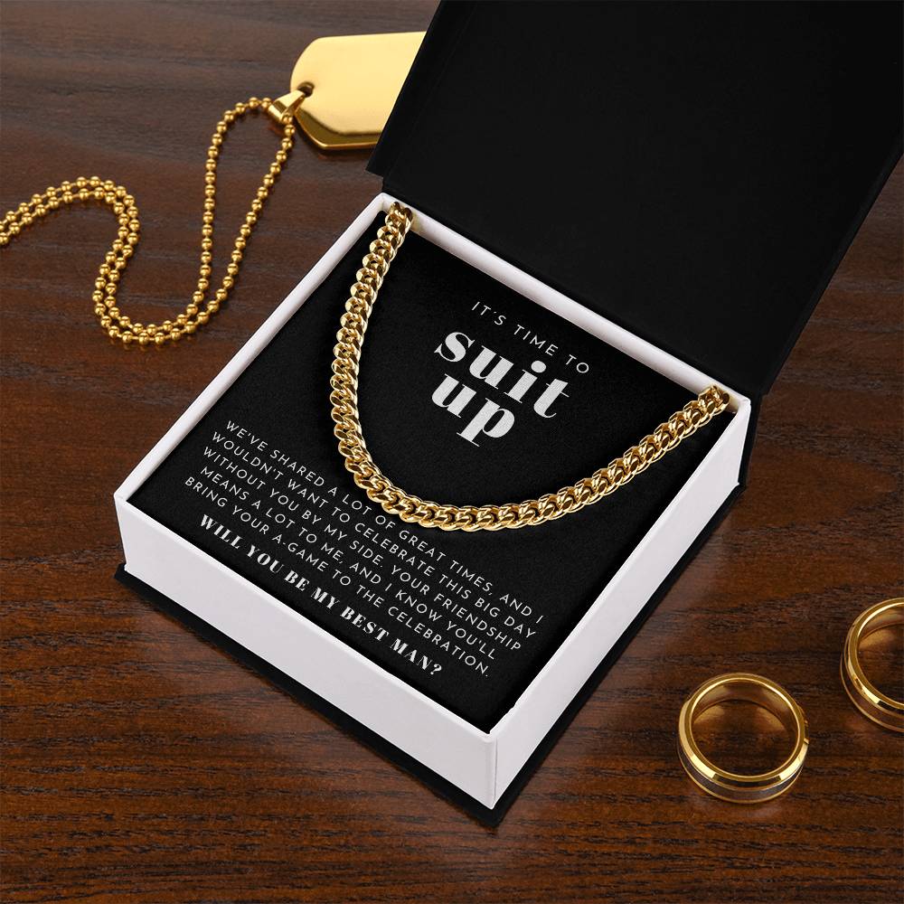 Suit Up Best Man Proposal Necklace | Bold