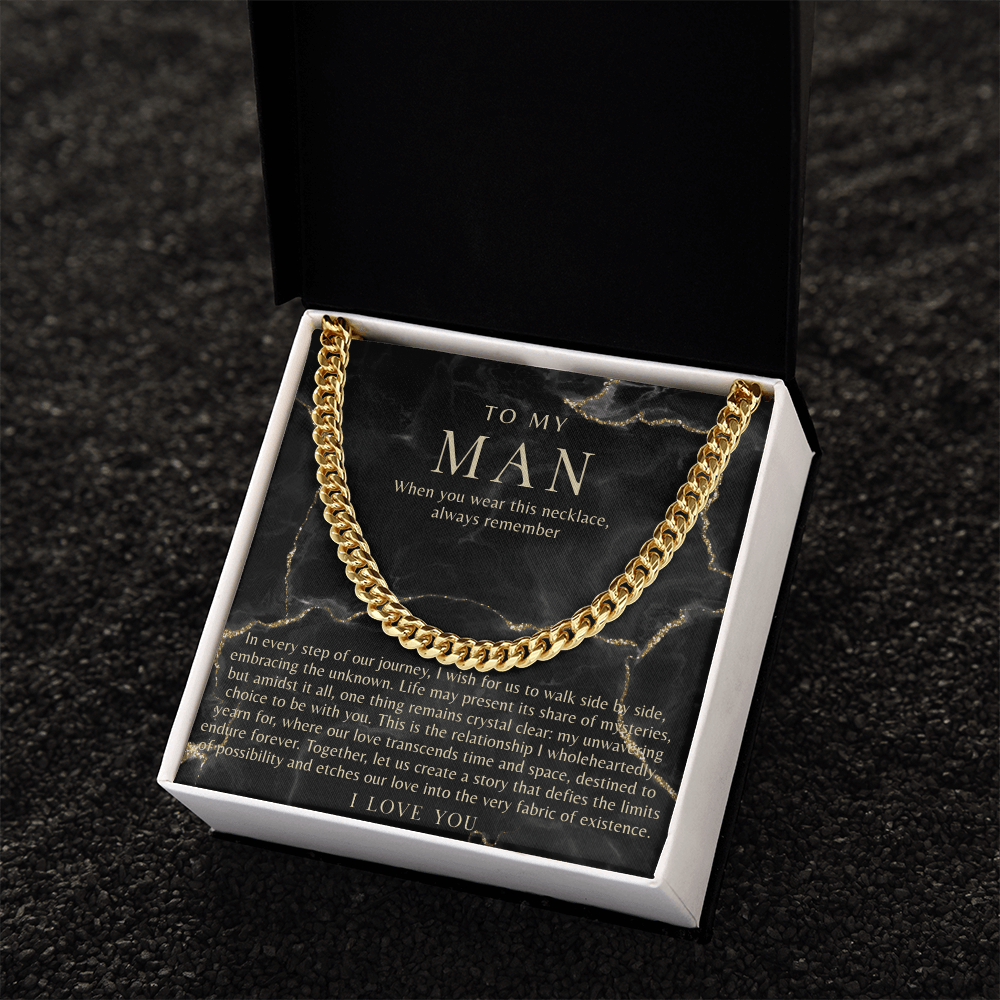 Black Marble To My Man Necklace