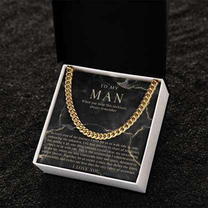Black Marble To My Man Necklace