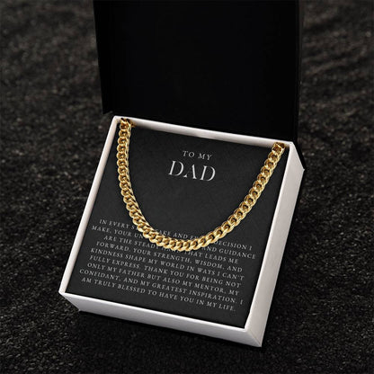 Dad Cuban Chain Necklace | Luxe Black