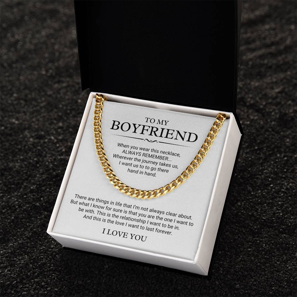 To My Boyfriend Necklace (Hand In Hand)