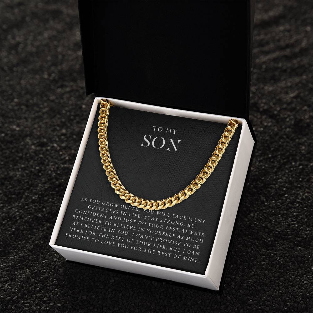 Son Cuban Chain Necklace | Luxe Black