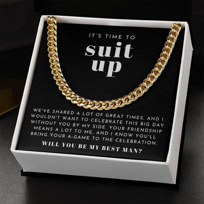 Suit Up Best Man Proposal Necklace | Bold