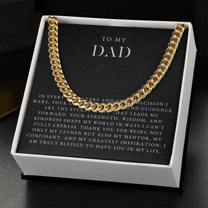 Dad Cuban Chain Necklace | Luxe Black