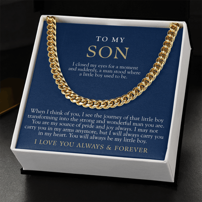 To My Son | Always My Little Boy Navy & Gold