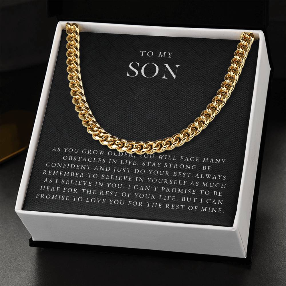 Son Cuban Chain Necklace | Luxe Black