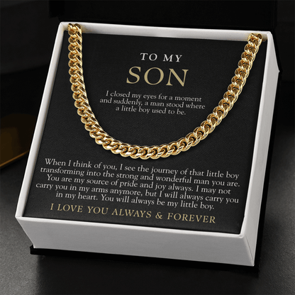 To My Son | I Closed My Eyes Black & Gold