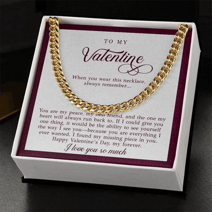To My Valentine Men's Gift (You Are My Peace)