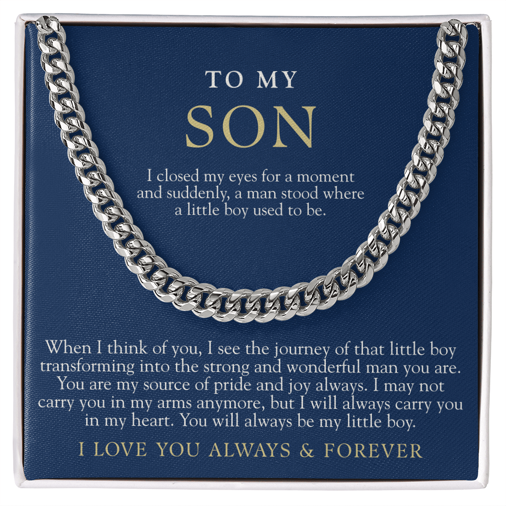 To My Son | Always My Little Boy Navy & Gold
