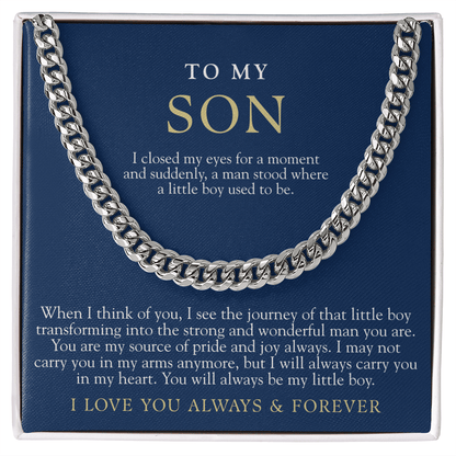 To My Son | Always My Little Boy Navy & Gold