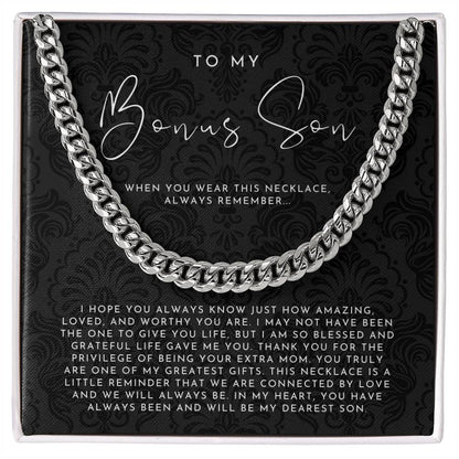 To My Bonus Son Necklace From Mom