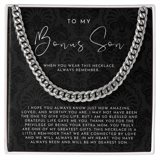 To My Bonus Son Necklace From Mom