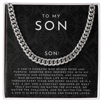 To My Son Definition Necklace